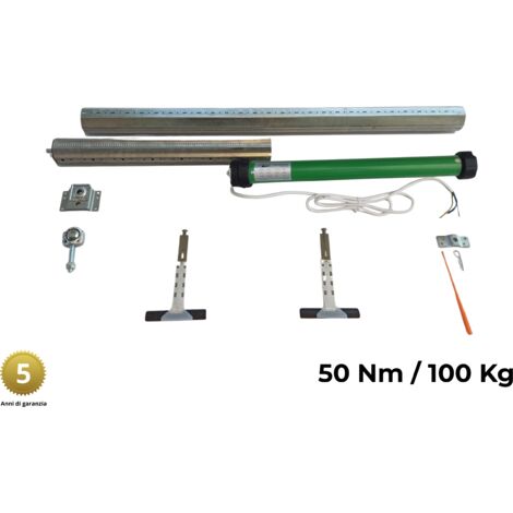 Kit tapparelle elettriche 100 kg 50 Nm Rullo da 160 cm a 195 cm Completo con Molle di Sicurezza