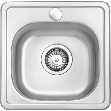 JASSFERRY Évier de cuisine 1 Bac Carré Finition Satinée acier inoxydable 380 x 380 mm