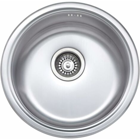 Évier En Acier Inoxydable 304 - Rond 9 X 4 Pouces (23x10 Cm) - Orifice De Vidange 40 Mm - Pour Camping-car, Bateau, Caravane
