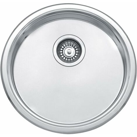 JASSFERRY Évier de cuisine 1 bac rond , acier inoxydable Profondeur 45 mm, Évier à Encastrer
