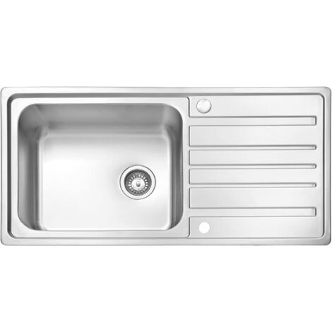 JASSFERRY Évier de cuisine 1 Bac , Acier Inoxydable, avec égouttoir réversible, 1000 x 500mm
