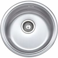 JASSFERRY Évier de cuisine 1 bac rond , acier inoxydable, Ø 450mm, Profondeur 145 mm