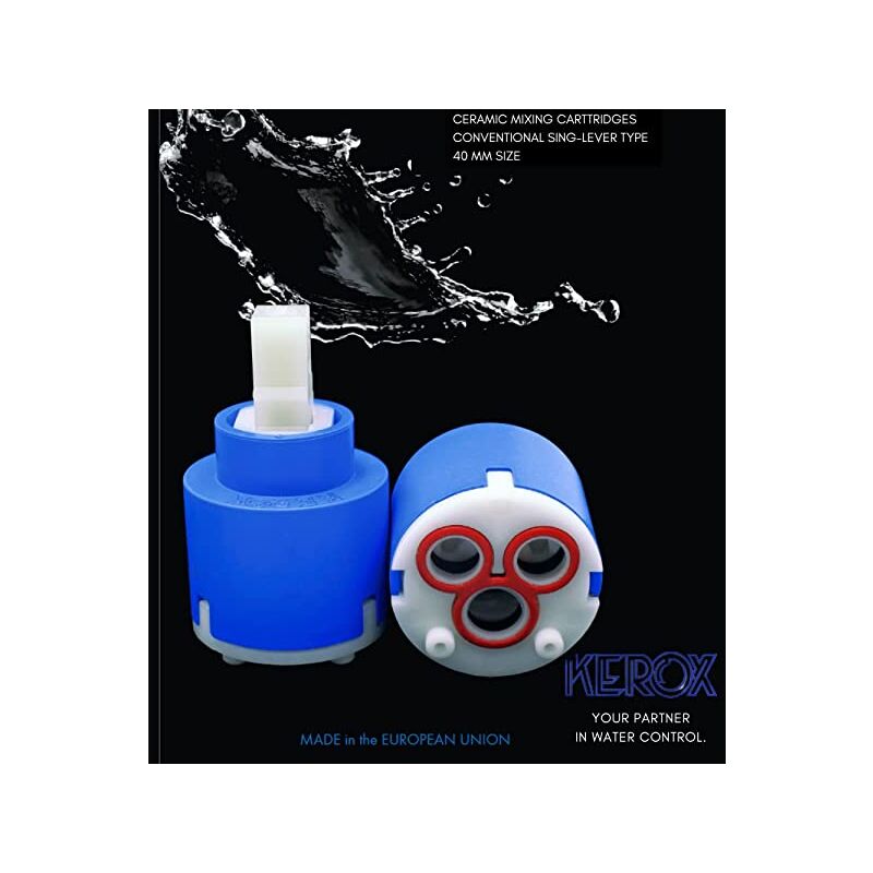 Cartuccia Miscelatore Kerox K40-B 40mm - Ricambio Per Rubinetti Cucina E Bagno, Ceramica A 2 Piedini - Foto 2