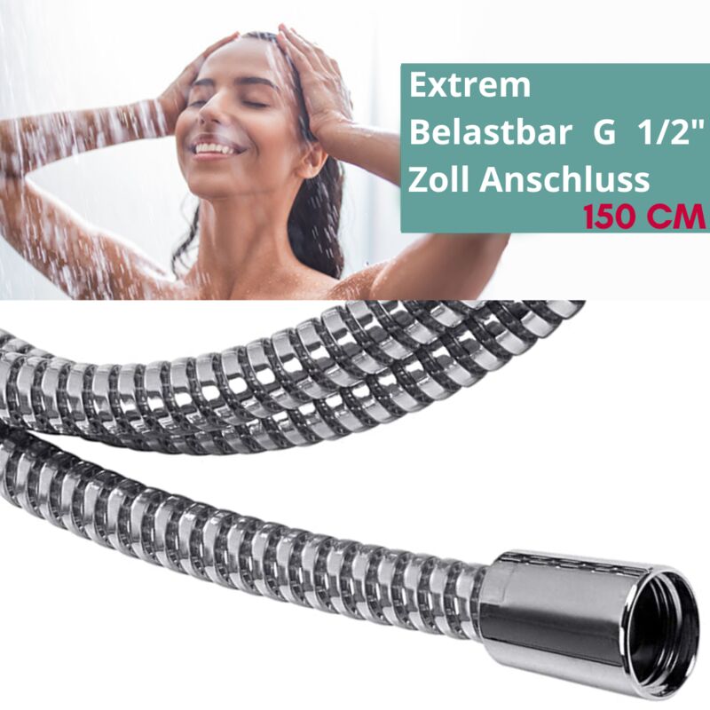 Flessibile Doccia 1.5 Metri Spiro-Flex - Connettori Universali G1/2, Antipiega - Foto 8