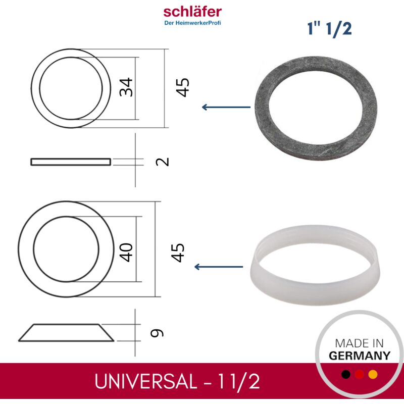 Guarnizioni Idrauliche 1/2 In Fibra Vulcanizzata - 6 Pezzi Per Rubinetti E Flessibili - Foto 2