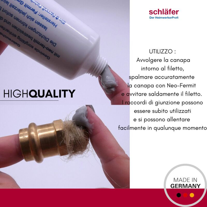 Set Guarnizioni Neo Fermit - Canapa, Nastro PTFE E Sigillante, 4 Pezzi Per Idraulica Fai Da Te - Foto 9