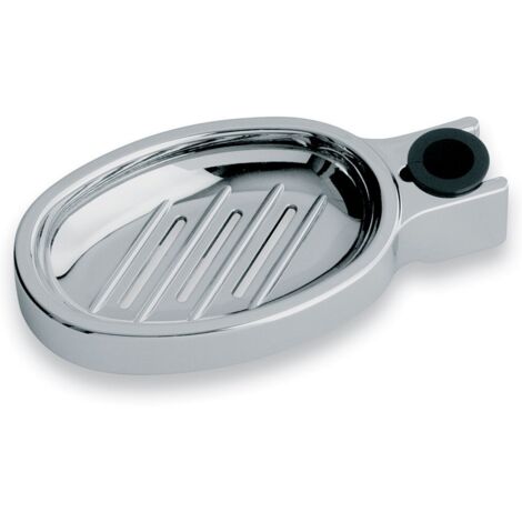 Schläfer 2817022 Portasapone per Asta Saliscendi Doccia Regolabile, Pratico con Adattatore Diametro Tubo Asta Saliscendi diam 18mm e diam 25mm, Portasapone da Bagno, Mensola per Doccia, ABS, Cromo (1/5)