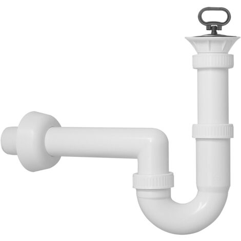 Schläfer 4618105 Kit di Scarico con Sifone per Lavello Universale G 1 1/2 e Piletta con Tappo per Lavabo, Lavatoio, Lavanderia, Raccordo Tubo Scarico a parete da 40mm