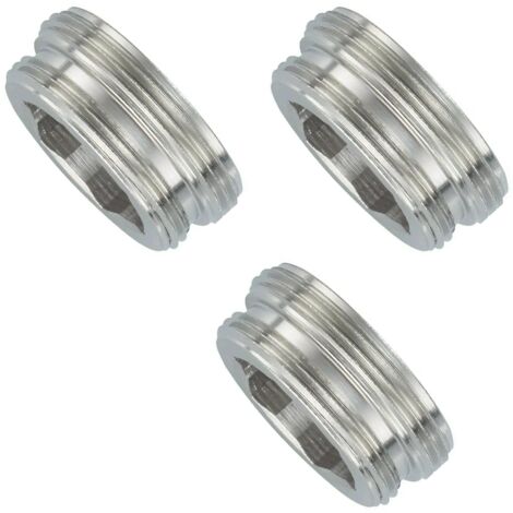 Schläfer 632513  3Pz Adattatore Rubinetto Maschio/Maschio, Filetto M24x1/M22x1 Esterno, Raccordo, Riduzione M24x1et x M22x1et in Ottone Cromato, Compatibile con Aeratore Neoperl