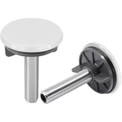 Schläfer 440811 - Tappo Copriforo Universale per Lavandino Bagno, Bidet e Cucina, Diametro 50mm, Tappo di Copertura per Sanitari, Finitura in Ottone, Colore Bianco, 2 Pezzi