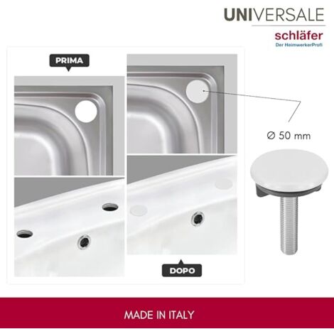 2 Tappi Per Lavello In Ottone Cromato - Diametro 50mm, Design Elegante - Foto 10