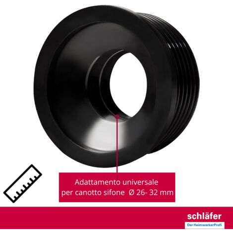 Morsetto In Gomma Per Tubo Di Scarico DN40 - &Oslash; Interno 26/32 Mm, Per Lavandini E Sifoni, Nero