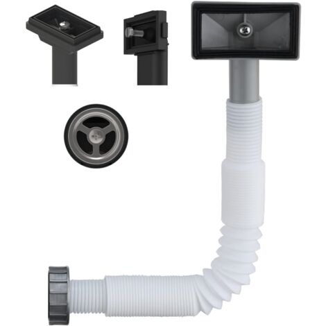 Siphon évier Avec Vidange Lave-vaisselle - Kit Universel G 1 1/2, Bonde 85 Mm, Blanc