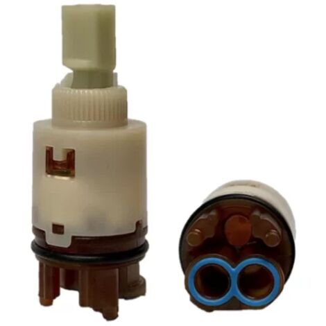 Schläfer 480021  Cartuccia Miscelatore 25mm, Ricambio Ceramico Alta con 2 Piedini e Leva in Plastica per Rubinetti Monocomando Cucina, Bagno, Doccia, Bidet, Vasca (1/5)