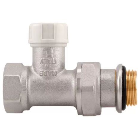 Schläfer 0928500 accessori - Valvola Detentore Dritto Attacco Femmina 1/2 pollice per Termosifoni, Valvola Universale del Calorifero e Termoarredo, Connessione standard (DN15) in Ottone Nichelato (1/5)