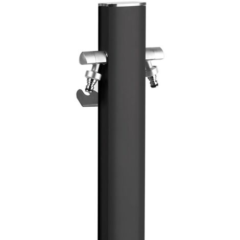 Fontana Da Giardino Moderna In Acciaio Inox Nero - Colonna Con Pistola A Spruzzo 95cm - Foto 4