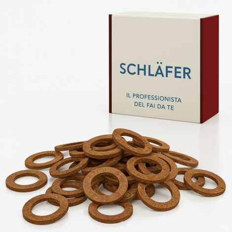 Schläfer 182910 Guarnizioni in Sughero per Regolatore della Bombola Gas GPL, tubi flessibili - 1/2" (17x11x2 mm ) - Confezione da 100 Pezzi