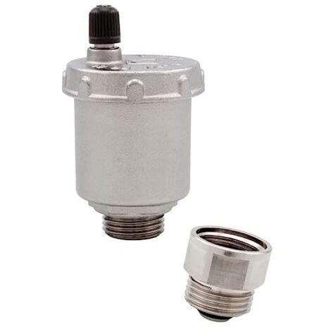 Schläfer 0930180  Valvola di Sicurezza Sfogo sfiato Aria Automatica 3/8" con Valvola di Chiusura Ritegno, Collettore, Filetto Maschio 3/8 Riscaldamento da 2Pz