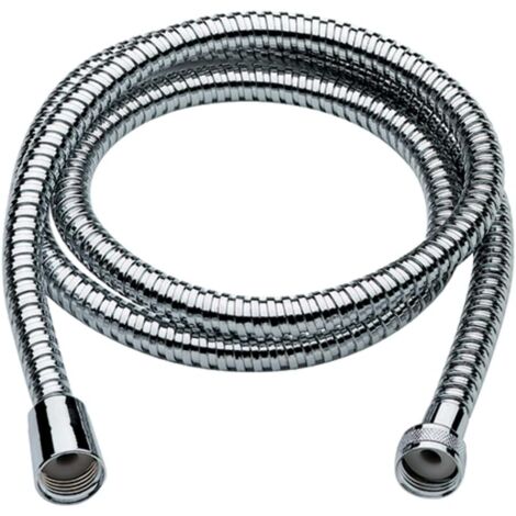 Schläfer 808390  Tubo Flessibile Doccia da 1,2 Metri  in Acciaio Inox Antitorsione, Connettori G 1/2", Doppia Aggraffatura Antipipega, Finitura Cromata