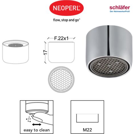 Rompigetto Risparmia Acqua M22x1 - Aeratore Per Rubinetto Cucina Con Filtro Acciaio, Confezione 2 Pezzi - Foto 13