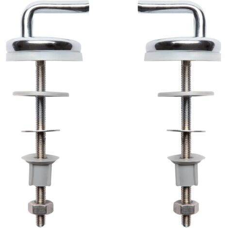 Schläfer 453810  Cerniere Copriwater Universali, Coppia Cerniere di Ricambio Regolabili a S in Acciaio Inox Cromato, Ganci di Fissaggio per Tavoletta Wc