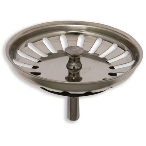 Schläfer 439721 Tappo Universale per Scarico Lavandino Cucina in Acciaio Inox, Filtro a Cestello Fermarifiuti Ø 83mm, Perno Ø 8mm, Confezione da 2 Pezzi