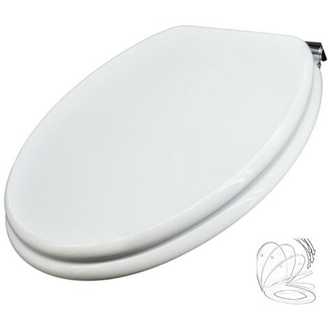 BHBXZZDB Copriwater, Sedile WC Ovale Bianco Universale con Chiusura Ammortizzata, Tavoletta WC in Materiale di Polietilene (PP), Forma-D/V/U