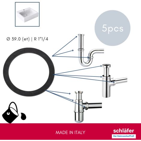 3 Guarnizioni Per Sifone Lavandino Ø 40x44 Mm - PVC, Antiperdite Per Lavello Da Cucina - Foto 6