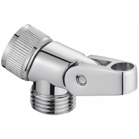 Schläfer 8122013 Supporto Doccia con Attacco, Porta Doccia con Filettatura Esterna e Interna 1/2", Ghiera Girevole con Foro per Gancio da Ø 10 mm (1/5)