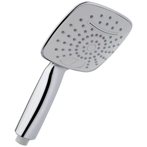 Schläfer 1304600  Soffione Doccia Quadrato in Abs, Doccia Soffione Anticalcare Multigetto Universale, Doccetta Anticalcare, Telefono Doccia, Finitura Cromo e Argento