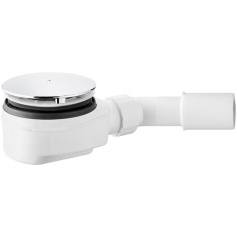 Schläfer 4397005  Sifone Piatto Doccia Piletta di Scarico per Piatto Doccia Sifonata Ispezionabile, per doccia foro diam 90 mm, Tappo Coperchio Cromato Tubo di scarico diam 40/50 mm