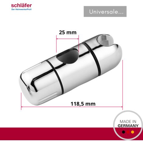 Simpeak Supporto Soffione Doccia Universale Con Gancio, Supporto Doccia Regolabile Per Barra Scorrevole Diametro Esterno 16-27 Mm, Supporto Doccia Girevole A 360° In ABS Cromato, Facile Da Installare - 2