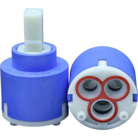 Schläfer 480036 Cartuccia Rubinetto Miscelatore 40mm, Cartuccia di Ricambio in Ceramica con 2 Piedini, Per Rubinetti Miscelatori Monocomando di Cucina, Bagno, Doccia e Vasca (1/5)