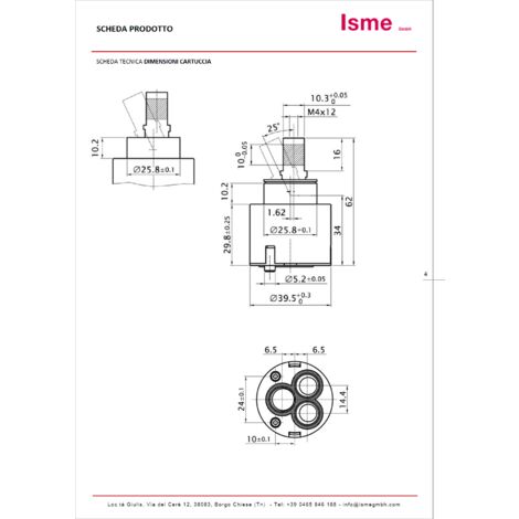 Cartuccia Rubinetto Miscelatore Schläfer - 35 Mm, Ceramica, Per Cucina E Bagno - Foto 2