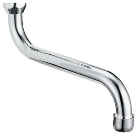 Schläfer Schläfer   Canna di Ricambio Girevole per Rubinetto Cucina a Parete a S, Lunghezza 30 cm con Ghiera 3/4" (Ø 24,9 mm), Compatibile con Aeratore Neoperl Anticalcare M22 (Incluso)