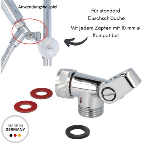 Supporto Soffione Doccia Adesivo Alyvisun - 2 Ganci, Regolabile, Per Diametri 18-22 Mm - Installazione Senza Fori, Adesivo Forte