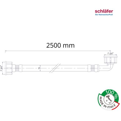 TUBO CARICO LAVATRICE 400CM F/F CON PIPA UNIVERSALE LAVASTOVIGLIE