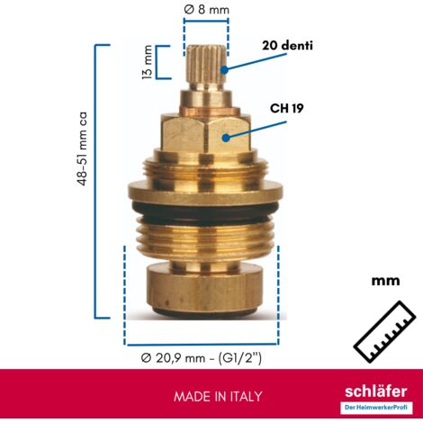 1/2", Parte Superiore In Ceramica, Testa Valvola 90° Per Valvole A Due Manopole - Foto 5