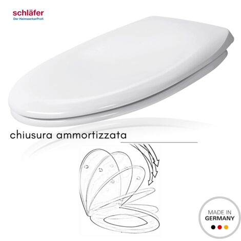 Sedile WC Con Chiusura Soft Close Universale - Forma D, Bianco, 45.8x36.1 Cm, Facile Da Pulire - Foto 6