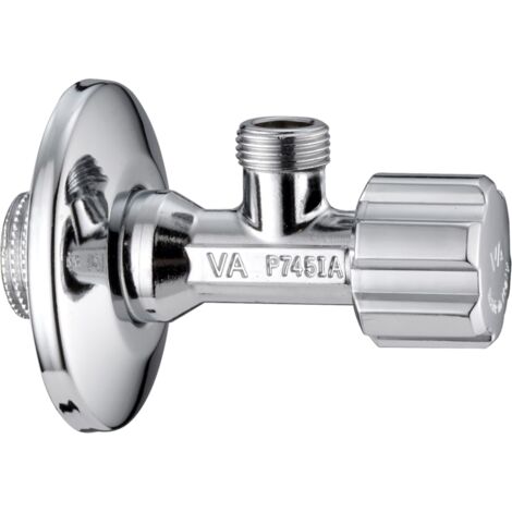 Schläfer 3437208 - Rubinetto a Squadra Universale 1/2, Rubinetto Sottolavabo ad Angolo per Lavabo, Bidet, Rubinetto Sottolavello, Rubinetto per Cassetta Wc 1/2x3/8, Rubinetto d' Arresto. Cromo