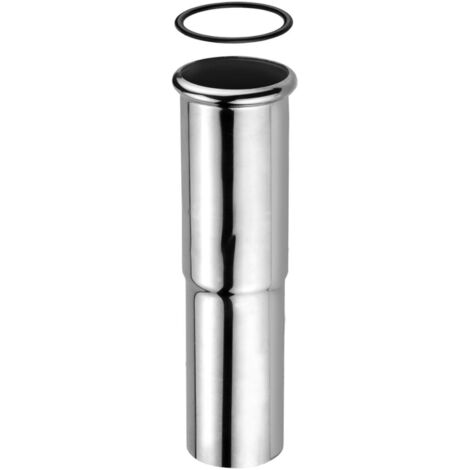 Schläfer 439105 Canotto di Prolunga per Sifone Lavandino 1"1/4 in Ottone Cromata Tubo di Scarico per Sifone Regolabile, Universale, 130mm x diam32mm - DN32. Tubo di Immersione per Sifone