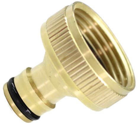 Schläfer 681202 Raccordo Portagomma a Innesto Rapido G 1" (Ø30 mm) Femmina per Rubinetto Giardino, Attacco Rapido Acqua, Connettore in Ottone Lucido
