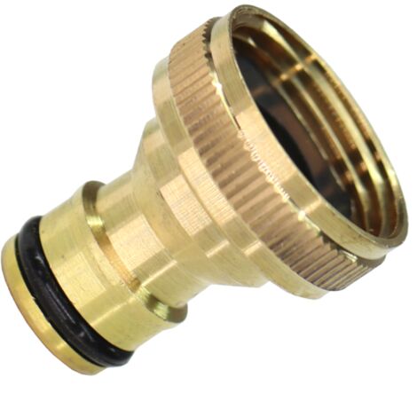 Schläfer 681102  Raccordo Portagomma Universale G 3/4" Ø 30mm per Rubinetto da Giardino, Connettore Tubo Acqua, Portagomma Innesto Rapido in Ottone Lucido