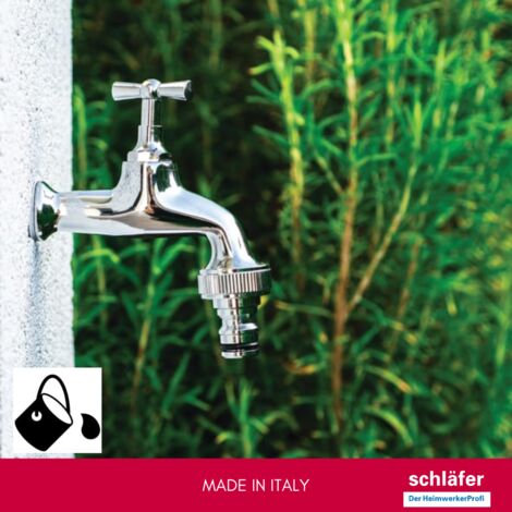 Schläfer - Raccordo Portagomma Con Girello G 1/2 Femmina, In Ottone Cromato, Per Rubinetto Giardino, Universale Per Tubo Ø14mm