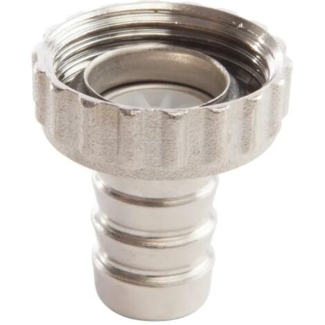 Schläfer 655210 Raccordo Portagomma con girello 1" (diam30.7 mm) Femmina per Rubinetto Giardino, Connettore Rubinetto per Tubo, Portagomma 3/4" in Ottone, Cromo