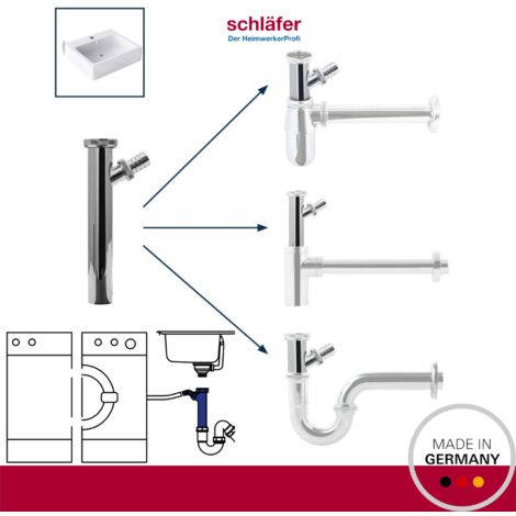 2 Tubi Prolunga Scarico Lavandino In Acciaio Inox 201 – 300x32 Mm, Con Nastro PTFE E Guanti Per Installazione