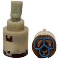 Schläfer 480020 Cartuccia per Ricambio Miscelatore 25mm in Ceramica Bassa con 2 Piedini, Leva in Plastica per Rubinetti Monocomando Cucina, Bagno, Doccia, Bidet Compatibile Paini, Paffoni, Fantini
