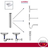 Canotto Sifone Con Flangia Cromata - Tubo Scarico Regolabile 32x300mm