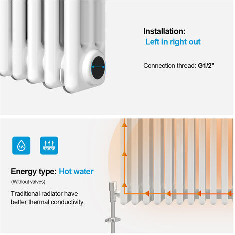 Heilmetz Traditional Radiator Central Heating Rads Radiator 3 Column ...