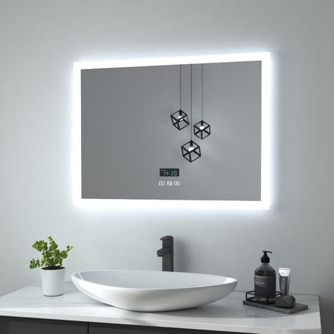 Led lighted deals vanity bathroom mirror